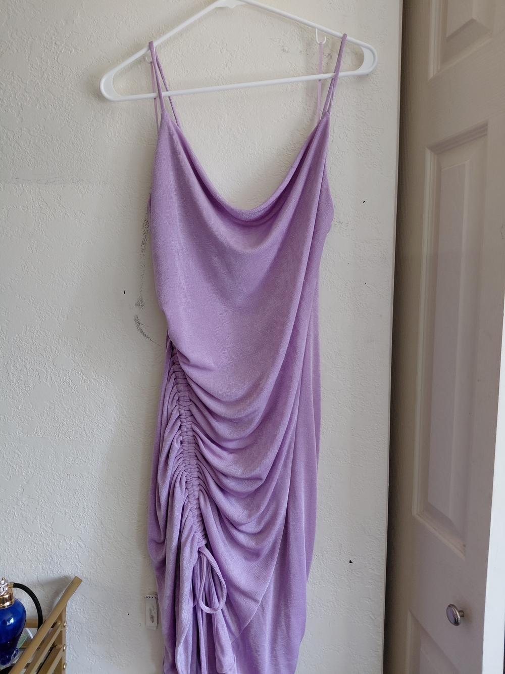 Bardot Lilac Ruched Cowl Midi Dress